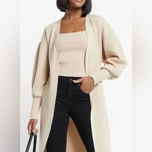 Express Tie Belted Duster Cardigan Size Small - Picture 2 of 5